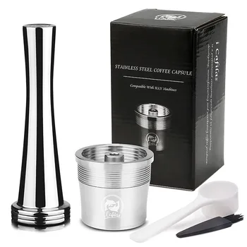 Behogar Refillable Reusable Stainless Steel Capsule Cup Tamper Set with Spoon Brush for Illy Coffee Machine
Behogar Refillable Reusable Stainless Steel Capsule Cup Tamper Set with Spoon Brush for Illy Coffee Machine