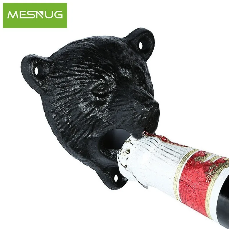 Чугунный гризли MESNUG винтажная прочная открывалка для бутылок с зубцами