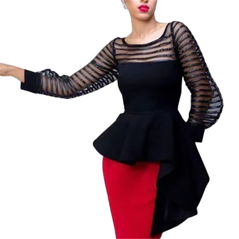 Women Patchwork Shirts See Through Thin Tulle Long Sleeve Peplum Slim Blouse Office Lady Summer Fashion Elegant Bluas
Women Patchwork Shirts See Through Thin Tulle Long Sleeve Peplum Slim Blouse Office Lady Summer Fashion Elegant Bluas