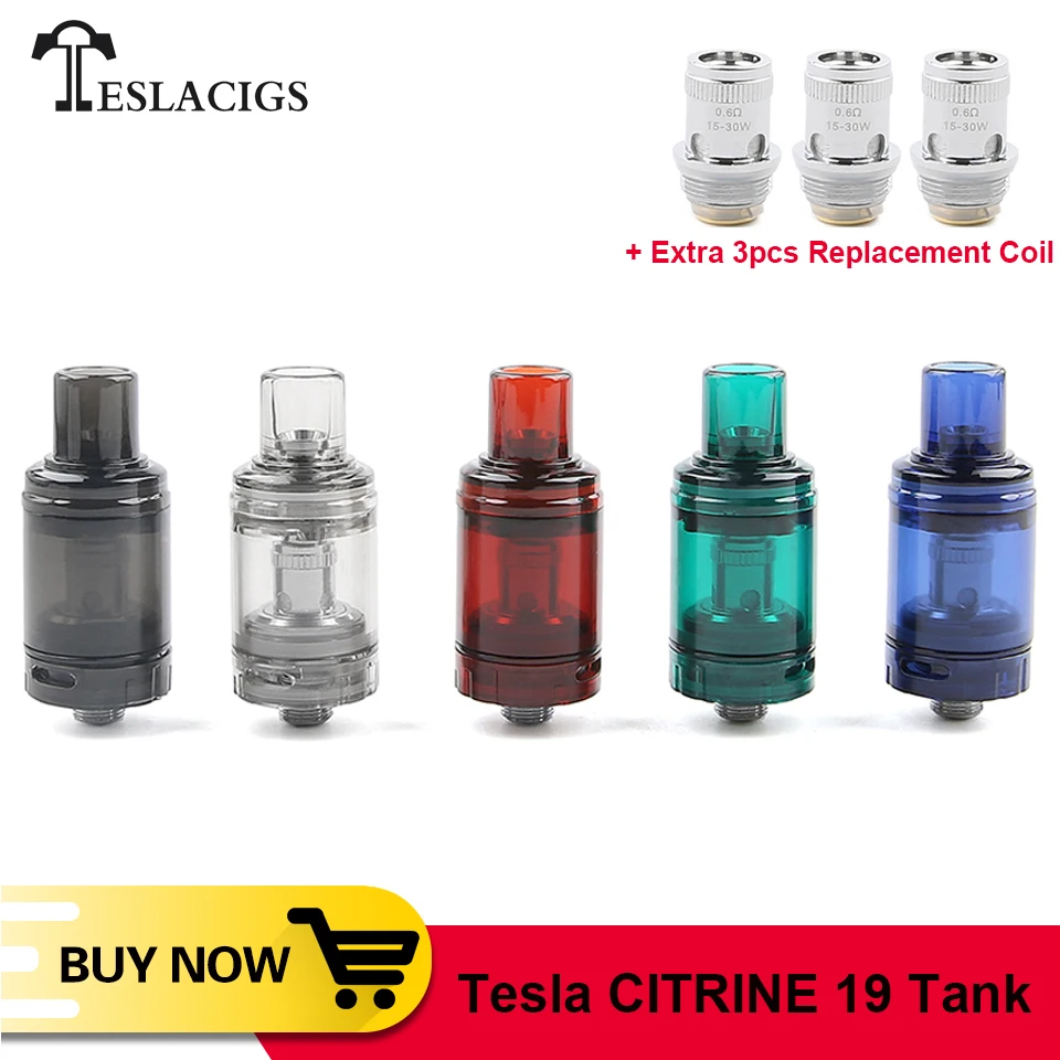 Original Tesla Citrine 19 Tank Sub Ohm atomizer 1.8ml Adjustable bottom airflow system E-cigarette Vape for Tesla Innovator Kit
Original Tesla Citrine 19 Tank Sub Ohm atomizer 1.8ml Adjustable bottom airflow system E-cigarette Vape for Tesla Innovator Kit