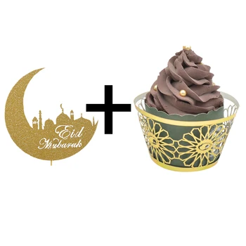 Eid Mubarak decoration Arabic festival supplies laser cut cupcake wrapper and Ramadan toppers
Eid Mubarak decoration Arabic festival supplies laser cut cupcake wrapper and Ramadan toppers