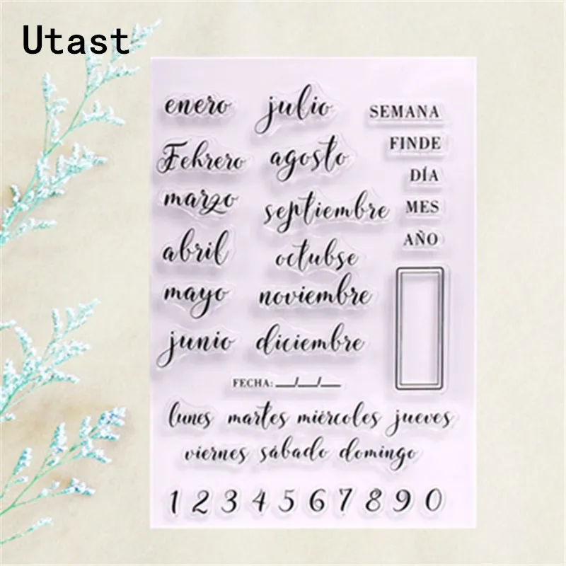 Spanish Words Number Clear Silicone Stamps /Transparent Rubber Stamp for DIY Scrapbooking /Photo Album Decorative Craft Making
Spanish Words Number Clear Silicone Stamps /Transparent Rubber Stamp for DIY Scrapbooking /Photo Album Decorative Craft Making