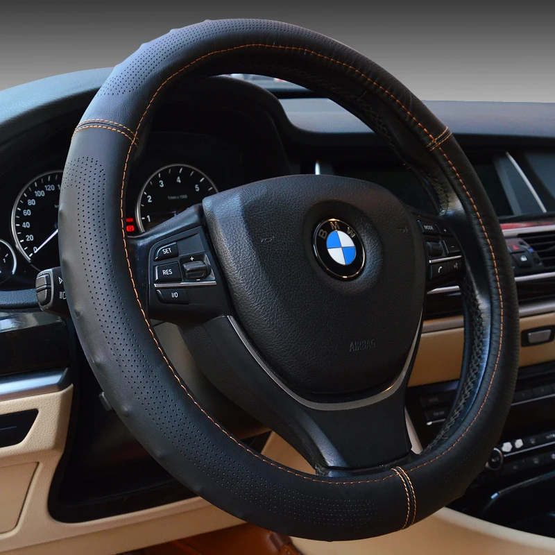 KKYSYELVA The first layer of leather four seasons universal round steering wheel cover
KKYSYELVA The first layer of leather four seasons universal round steering wheel cover