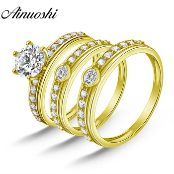 AINUOSHI Real Gold TRIO Rings Bridal Set Male Wedding Band Fine Engagement Rings Jewelry 14K Solid Yellow Gold Couple Rings Set
AINUOSHI Real Gold TRIO Rings Bridal Set Male Wedding Band Fine Engagement Rings Jewelry 14K Solid Yellow Gold Couple Rings Set