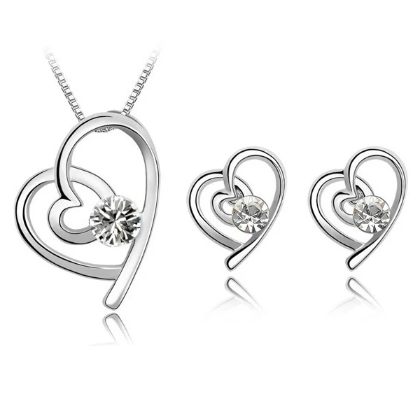 Gold color plated Austrian Crystal Jewelry set heart design women girl's fashion jewelry 1125
Gold color plated Austrian Crystal Jewelry set heart design women girl's fashion jewelry 1125