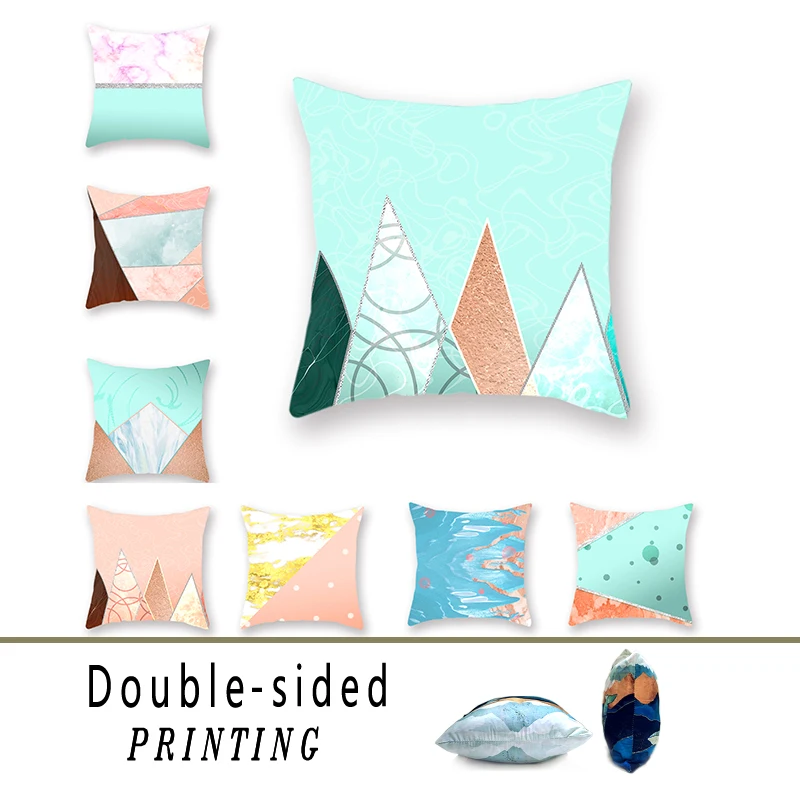 Marble Double-sided Polyester Geometric Cushion Cover Decoration Pink Blue Printed Square Square Pillowcase Sofa Accessories
Marble Double-sided Polyester Geometric Cushion Cover Decoration Pink Blue Printed Square Square Pillowcase Sofa Accessories