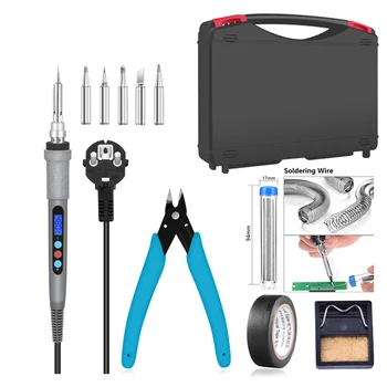 EBAKEY90W 220V Digital Soldering Iron Electric Soldering Gun with Wire Stripper Soldering Iron +5 pcs Soldering Tips Tools
EBAKEY90W 220V Digital Soldering Iron Electric Soldering Gun with Wire Stripper Soldering Iron +5 pcs Soldering Tips Tools