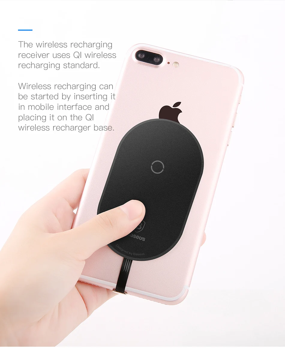 Baseus QI Wireless Charger Receiver For iPhone 7 6 5 Samsung a5 7 Xiaomi 5 6 Redmi 4x oneplus lg