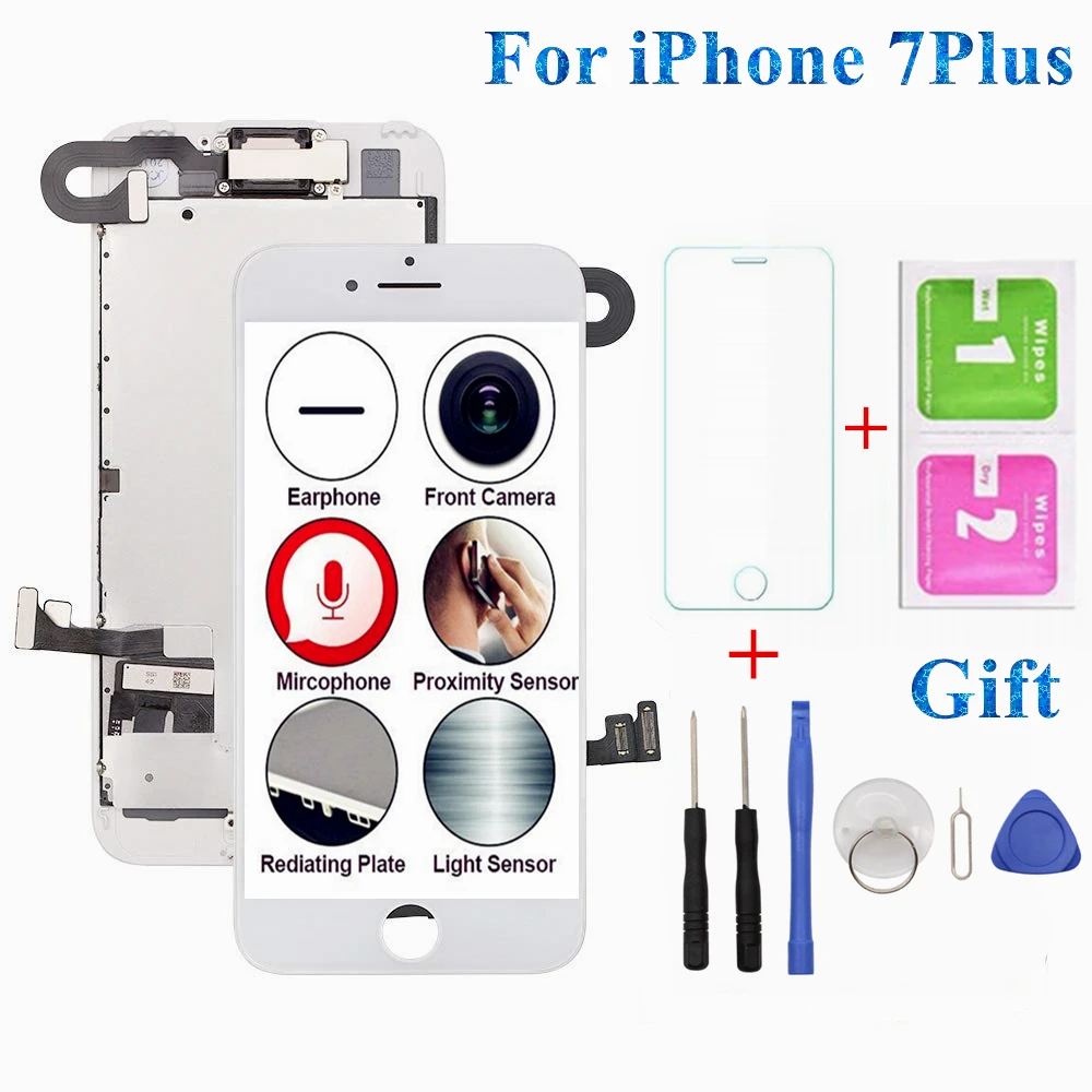 1Pcs Full Set LCD For iPhone 7 8 Plus Display Complete Assembly 3D Touch Screen Replacement +Front Camera+Earpiece Speaker
1Pcs Full Set LCD For iPhone 7 8 Plus Display Complete Assembly 3D Touch Screen Replacement +Front Camera+Earpiece Speaker