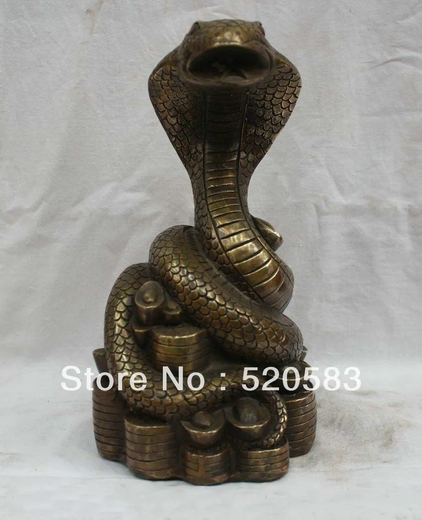 free 10" Chinese Zodiac Year Fengshui Copper Bronze Money Yuanbao Rich Snake Statue fast
free 10" Chinese Zodiac Year Fengshui Copper Bronze Money Yuanbao Rich Snake Statue fast