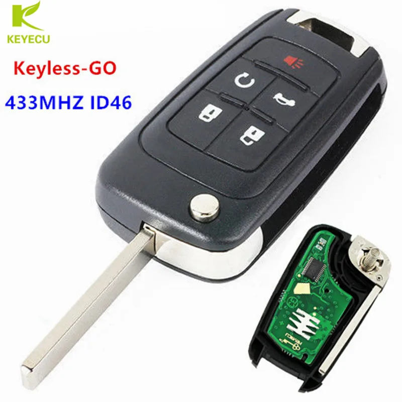 KEYECU Replacement Keyless-GO Remote Key Fob 433 MHZ ID46 Chip 5Button Model with Remote Start for Chevrolet Cruze Malibu Impala
KEYECU Replacement Keyless-GO Remote Key Fob 433 MHZ ID46 Chip 5Button Model with Remote Start for Chevrolet Cruze Malibu Impala