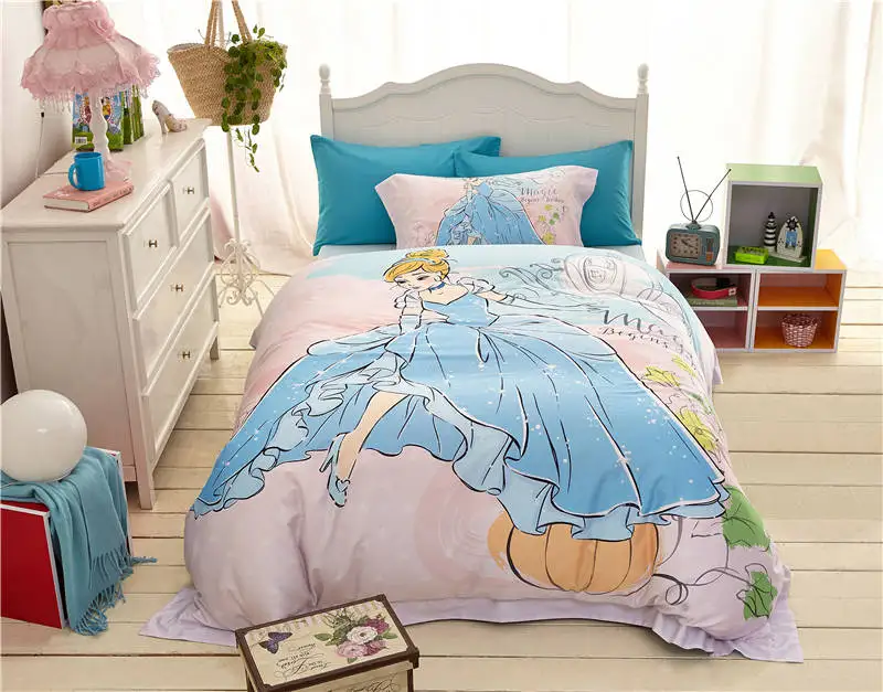 high quality 1000TC cotton Princess cartoon printed bedding set for girl's bed duvet cover twin full queen size bedspreads sheet
high quality 1000TC cotton Princess cartoon printed bedding set for girl's bed duvet cover twin full queen size bedspreads sheet