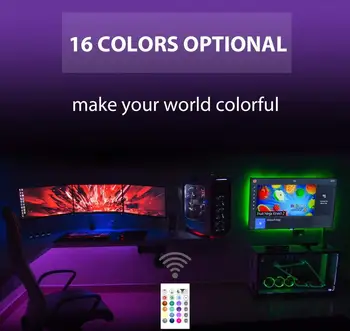 LED Light Strip Battery Powered LED Strip Lights with 24 Key RF Remote - RGB LED Strip Rope Lights USB TV Backlight Kit,6.56ft
LED Light Strip Battery Powered LED Strip Lights with 24 Key RF Remote - RGB LED Strip Rope Lights USB TV Backlight Kit,6.56ft