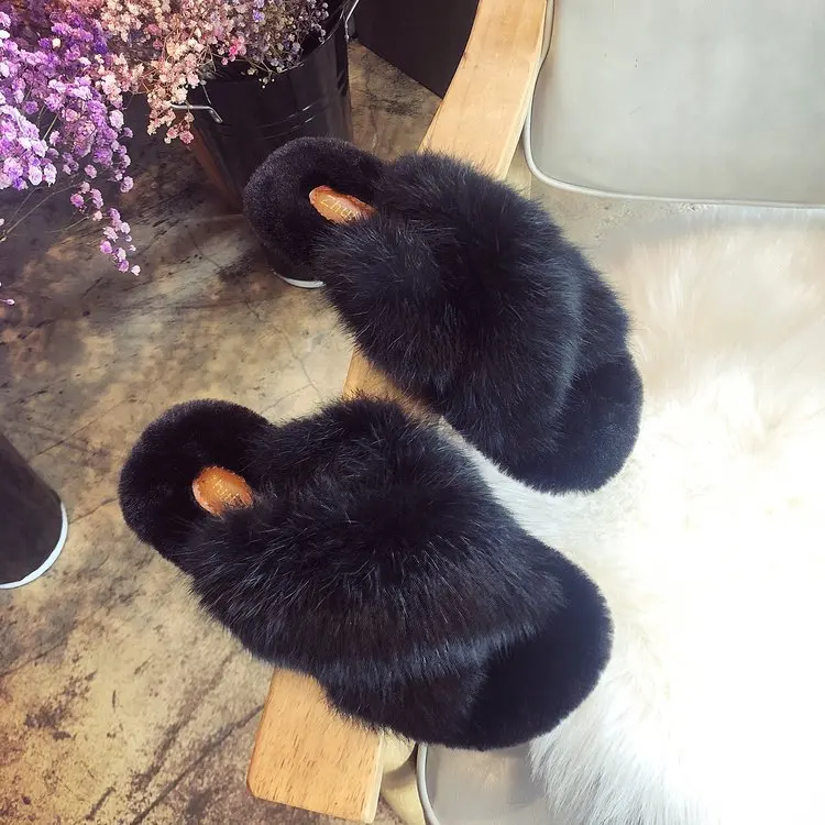 2019 Women Warm Winter Indoor New Rabbit Hair Slippers Female Cross Belt Fashion Wear Thick Platform Soft Fur Flat Slides Shoes
2019 Women Warm Winter Indoor New Rabbit Hair Slippers Female Cross Belt Fashion Wear Thick Platform Soft Fur Flat Slides Shoes