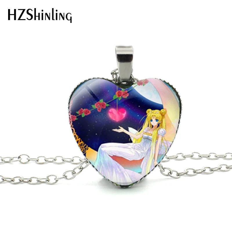 New Sailor Moon Heart Necklace Sailor Moon Heart Pendant Glass Anime Jewelry Women Heart Shaped Necklace HZ3
New Sailor Moon Heart Necklace Sailor Moon Heart Pendant Glass Anime Jewelry Women Heart Shaped Necklace HZ3