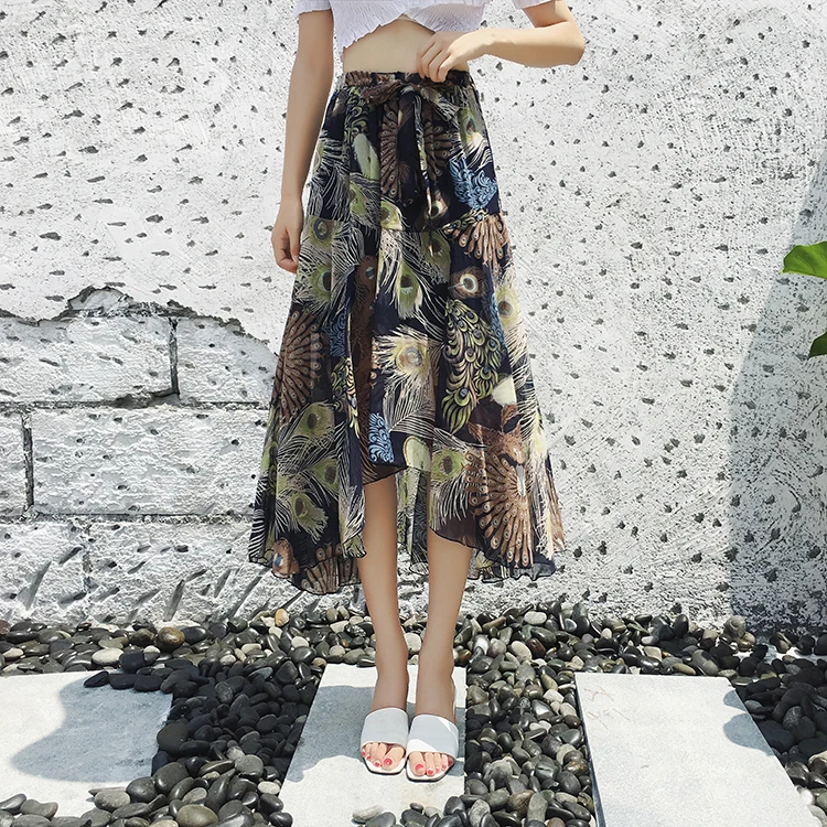 2019 summer elegant vintage chiffon skirt fashion beach floral feather wild irregular fishtail pendulum maxi tulle skirt
2019 summer elegant vintage chiffon skirt fashion beach floral feather wild irregular fishtail pendulum maxi tulle skirt