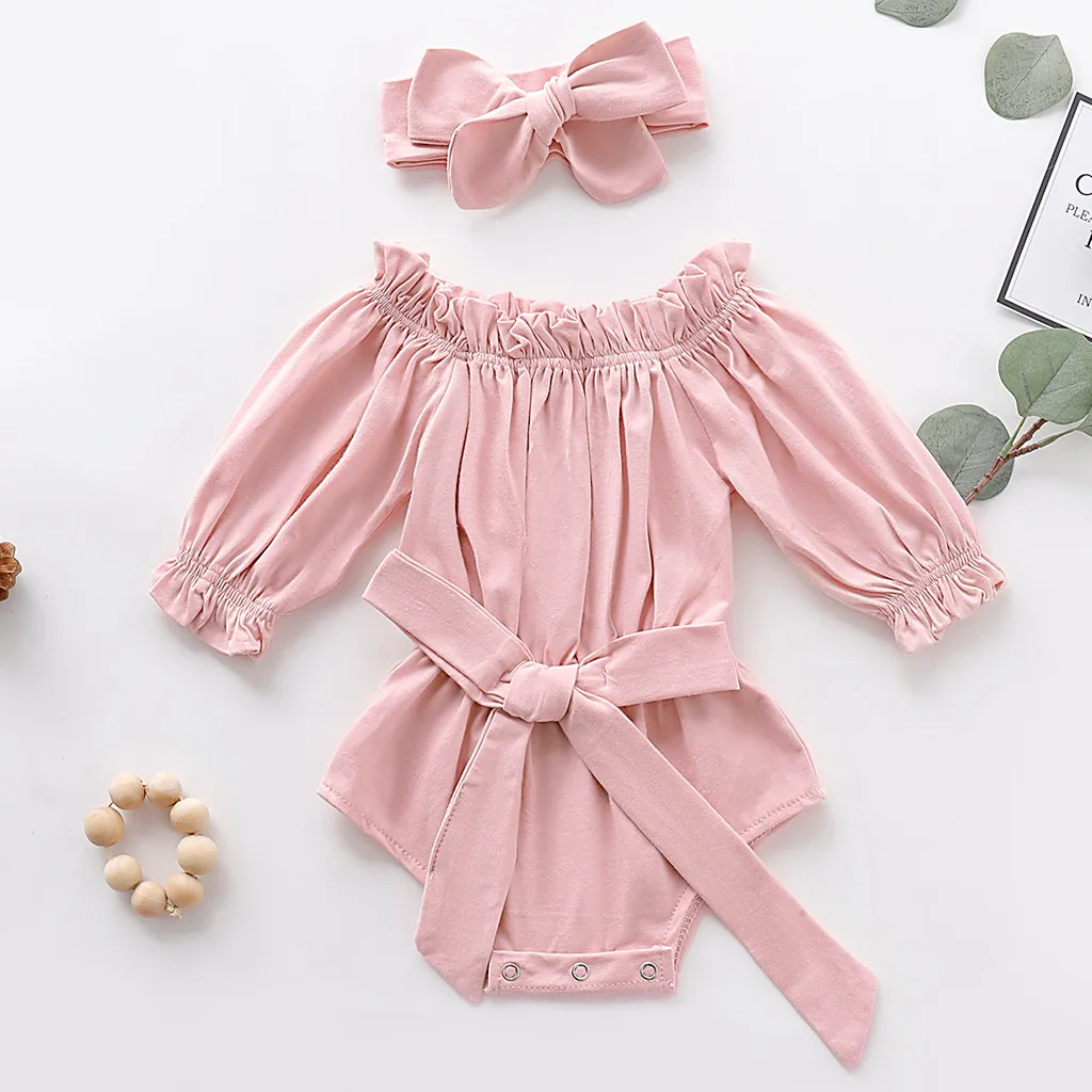 Newborn baby girls 2019 Infant baby girl body Ruffles Off Shoulder Romper Jumpsuit Bow Hair Band auntie baby clothes body fille
Newborn baby girls 2019 Infant baby girl body Ruffles Off Shoulder Romper Jumpsuit Bow Hair Band auntie baby clothes body fille