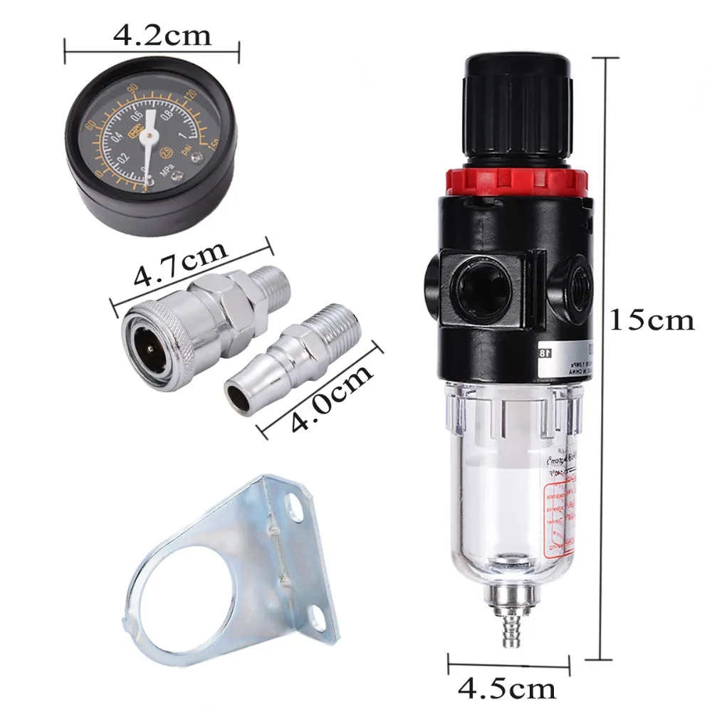 1/4" AFR2000 Air Compressor Oil Water Filter Regulator Pressure Gauge Moisture Trap with Fittings Mayitr
1/4" AFR2000 Air Compressor Oil Water Filter Regulator Pressure Gauge Moisture Trap with Fittings Mayitr