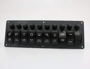 12V/24V Waterproof 10 Gang Switch Panel circuit Breaker Car Marine Boat Rocker USB charger
12V/24V Waterproof 10 Gang Switch Panel circuit Breaker Car Marine Boat Rocker USB charger