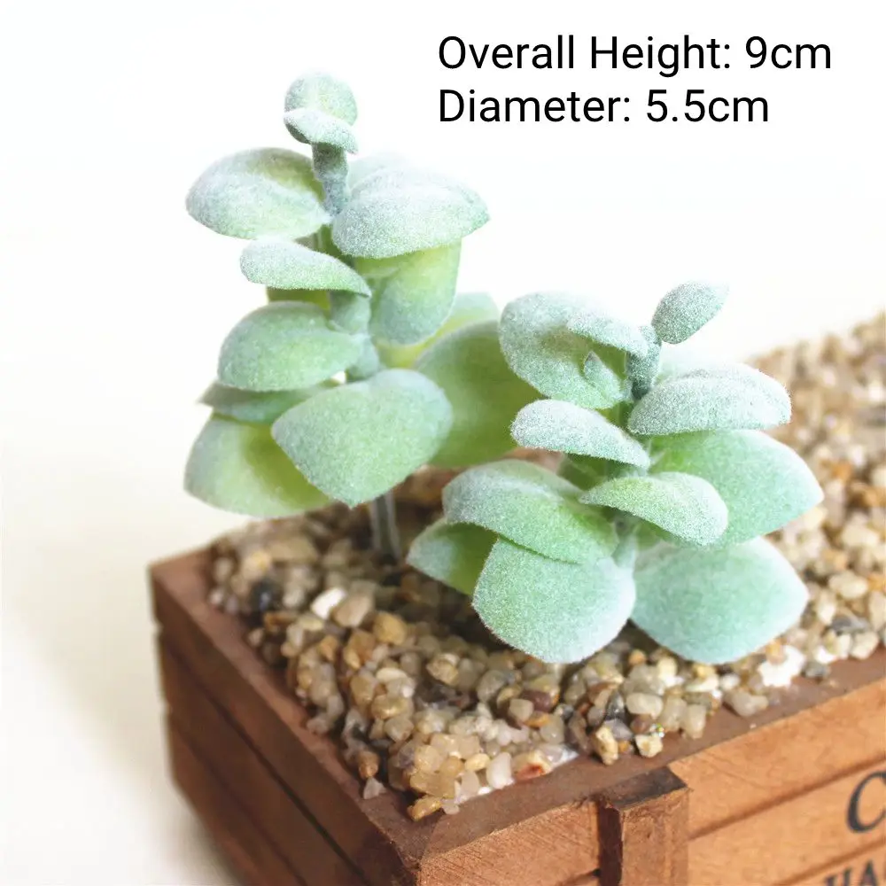 Green Artificial Succulents - Flocking Home Garden Decoration