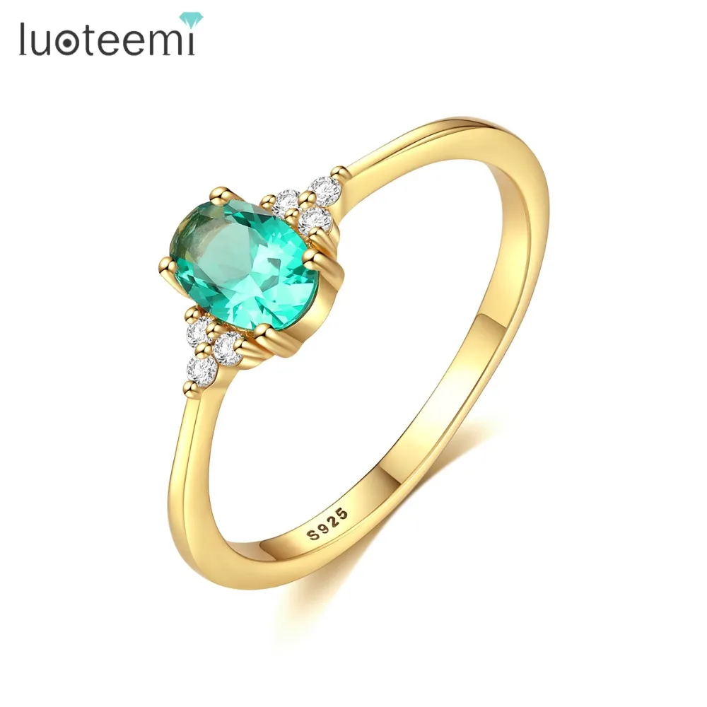 LUOTEEMI Delicate Green Oval Natural Stone Bridal Rings for Women Wedding with CZ 100% 925 Silver Sterling Fine Jewelry Bijoux
LUOTEEMI Delicate Green Oval Natural Stone Bridal Rings for Women Wedding with CZ 100% 925 Silver Sterling Fine Jewelry Bijoux