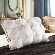 Peter khanun 48*74cm luxo 3d estilo retângulo ganso branco/pato para baixo pena cama travesseiros para baixo-prova 100% algodão escudo 038(China)