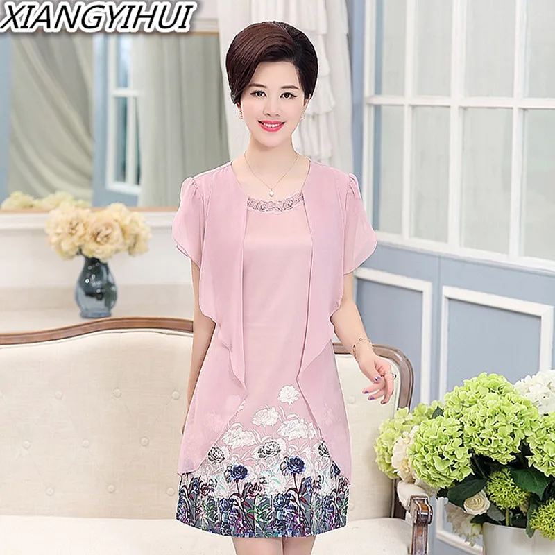 Dresses Fake Two Pieces Women Plus Size Clothing 5XL 2018 New Elegant Summer Vestidos middle aged printing Chiffon party Dress
Dresses Fake Two Pieces Women Plus Size Clothing 5XL 2018 New Elegant Summer Vestidos middle aged printing Chiffon party Dress