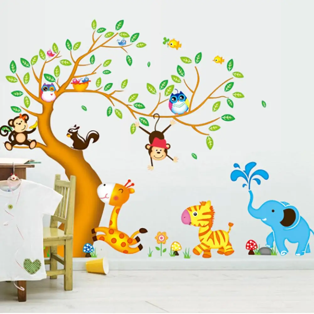 Hot Sale 2Pcs/Set Cartoon Owl Monkey Tree Removable Wall Sticker Kids Room Kindergarten Decor Room Decoration
Hot Sale 2Pcs/Set Cartoon Owl Monkey Tree Removable Wall Sticker Kids Room Kindergarten Decor Room Decoration