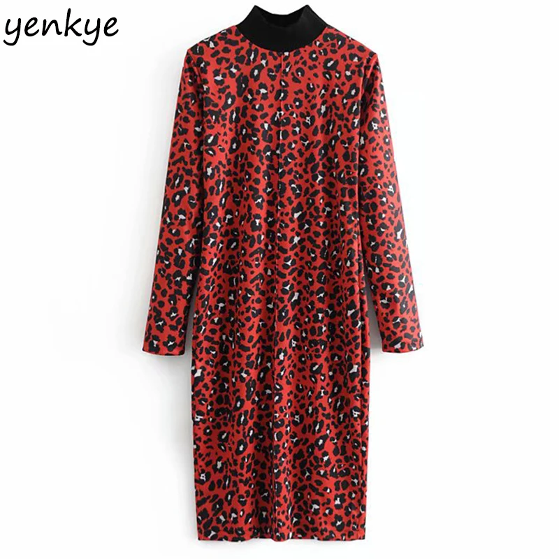 Spring 2019 Women Vintage Leopard Dress Femme High Collar Long Sleeve Straight Sexy Bodycon dress Midi vestido HHWM1767
Spring 2019 Women Vintage Leopard Dress Femme High Collar Long Sleeve Straight Sexy Bodycon dress Midi vestido HHWM1767
