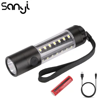 SANYI 6 Modes Flashlight Torch T6 LED COB Working Light USB Rechargeable 18650 Battery Portable Lantern for Camping Hunting
SANYI 6 Modes Flashlight Torch T6 LED COB Working Light USB Rechargeable 18650 Battery Portable Lantern for Camping Hunting
