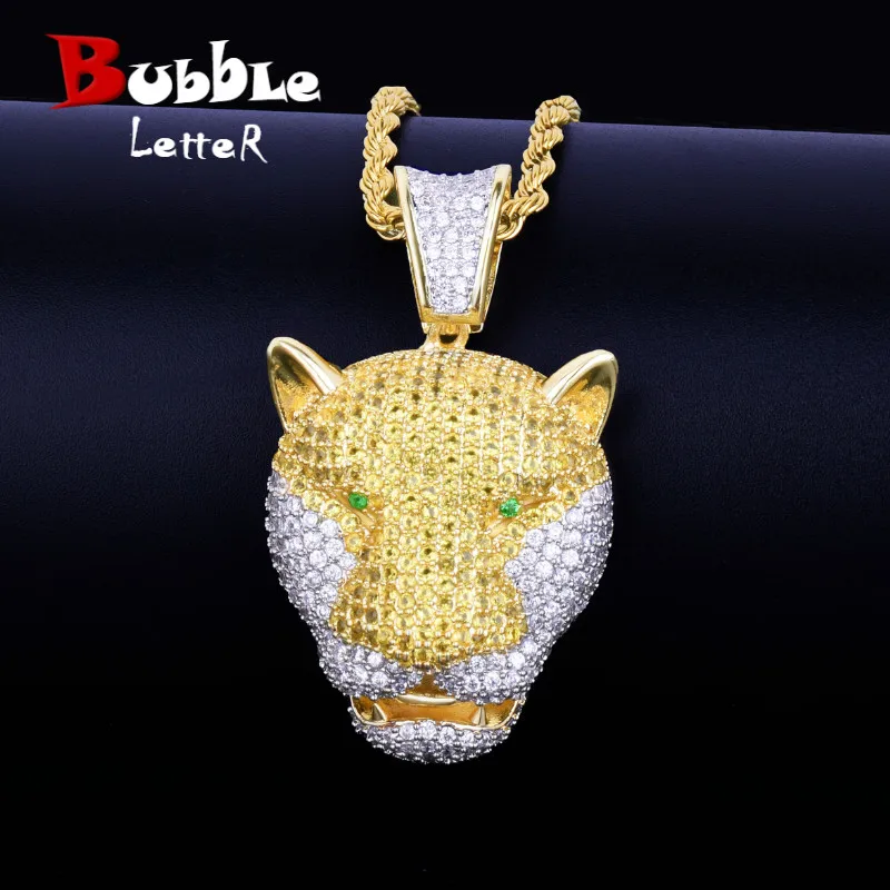 Aminal Leopard Head Green Eye Pendant With Tennnis chain Gold Color Cubic Zircon Men's Hip hop Necklace Jewelry
Aminal Leopard Head Green Eye Pendant With Tennnis chain Gold Color Cubic Zircon Men's Hip hop Necklace Jewelry