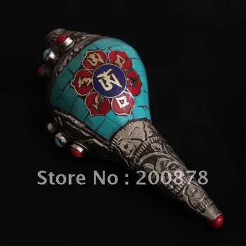 TBC836 Tibetan Silver capped Snail handicrafts,140mm,music instrument,Buddhist crafts
TBC836 Tibetan Silver capped Snail handicrafts,140mm,music instrument,Buddhist crafts
