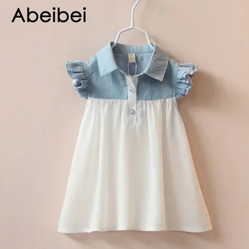 Fashion sale Summer Girls cotton denim joint Chiffon One-Piece Dress With Children Colthes Kids Baby girls dress free shipping
Fashion sale Summer Girls cotton denim joint Chiffon One-Piece Dress With Children Colthes Kids Baby girls dress free shipping