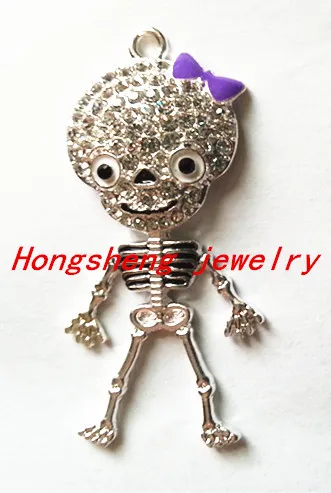 Hot sell!! 55x22mm10pcs/lot silver Zinc alloy purple bow skeleton Rhinestone pendant for Jewelry Necklace making (As shown)
Hot sell!! 55x22mm10pcs/lot silver Zinc alloy purple bow skeleton Rhinestone pendant for Jewelry Necklace making (As shown)