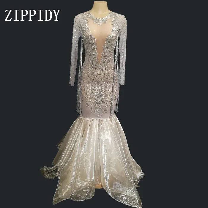 Sparkly White Tail See Through Rhinestones Dress Women's Evening Birthday Celebrate Mesh Dress Costume Dance Outfit YOUDU
Sparkly White Tail See Through Rhinestones Dress Women's Evening Birthday Celebrate Mesh Dress Costume Dance Outfit YOUDU