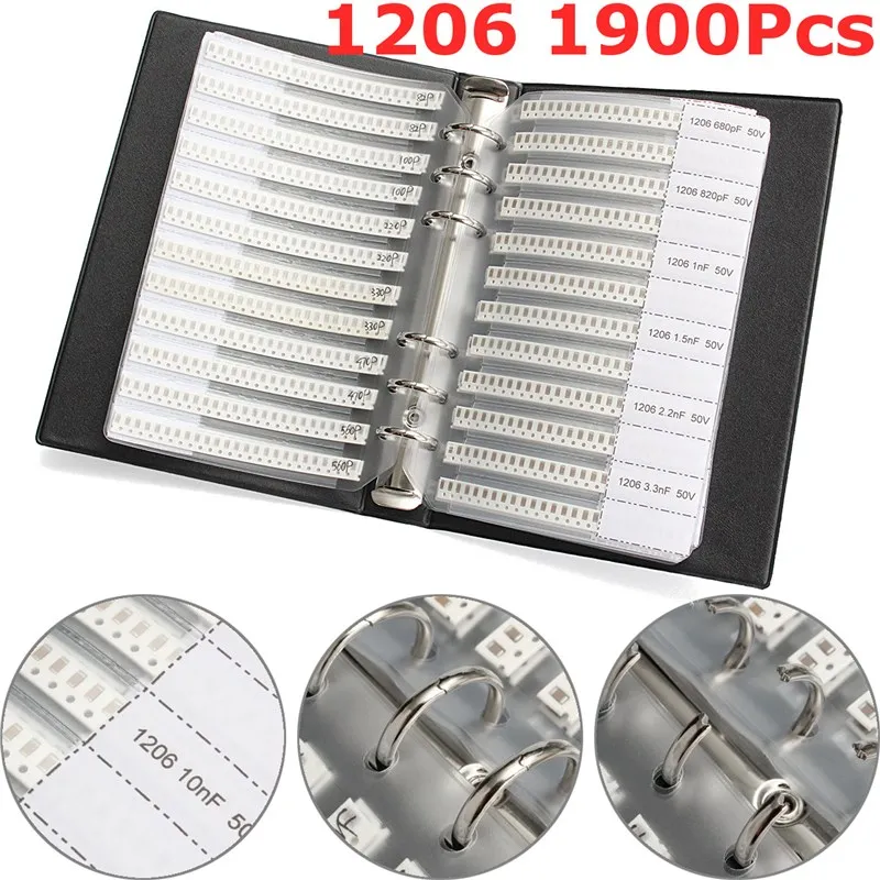 New Arrival 1206 SMD SMT Chip Capacitors Sample Book 38ValuesX50Pcs Total 1900pcs 10PF~22UF Capacitor Assorted Kit
New Arrival 1206 SMD SMT Chip Capacitors Sample Book 38ValuesX50Pcs Total 1900pcs 10PF~22UF Capacitor Assorted Kit