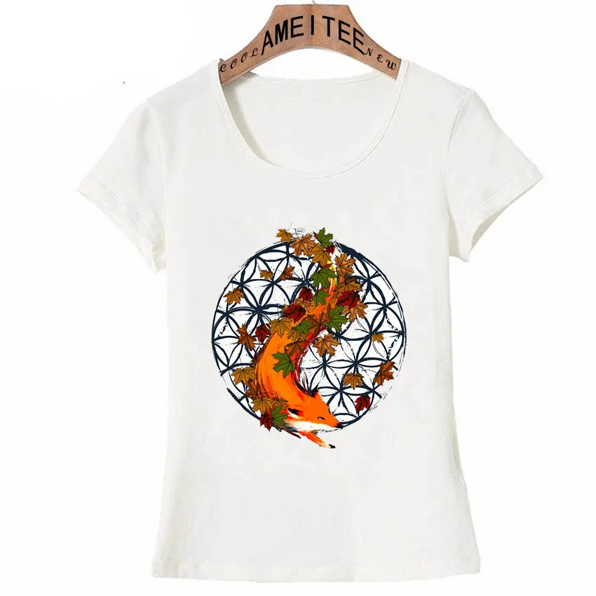 Fox Spiritual Animal And Flower Of Life Print T-Shirt Summer Fashion Women Short Sleeve Girl Casual Tops Funny Woman Tees
Fox Spiritual Animal And Flower Of Life Print T-Shirt Summer Fashion Women Short Sleeve Girl Casual Tops Funny Woman Tees