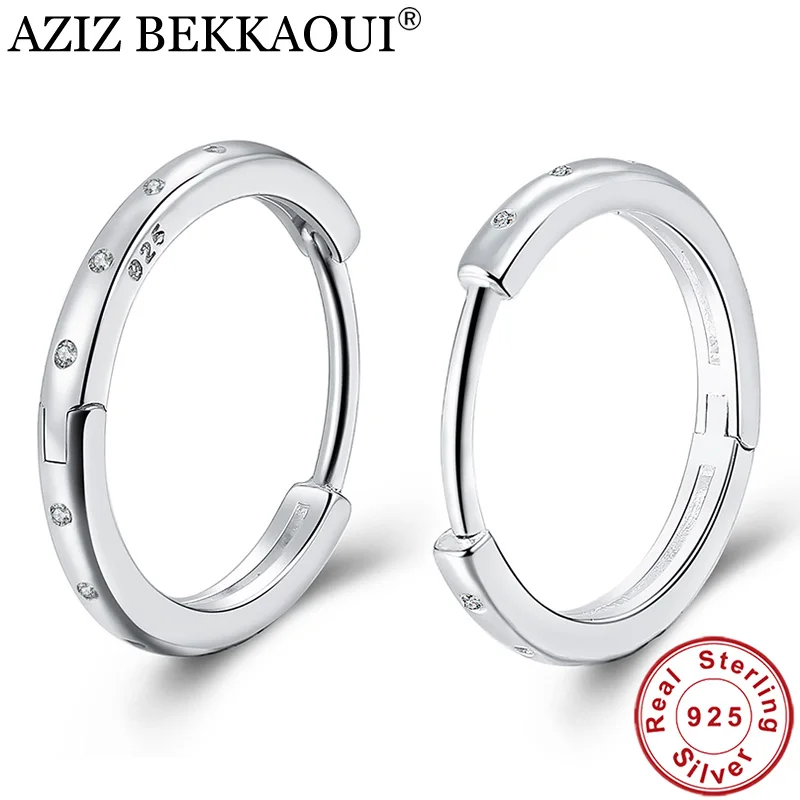AZIZ BEKKAOUI Simple Style Real 925 Sterling Silver Hoop Earrings for Women Fashion Silver Jewelry Bijoux Lovely Gift
AZIZ BEKKAOUI Simple Style Real 925 Sterling Silver Hoop Earrings for Women Fashion Silver Jewelry Bijoux Lovely Gift