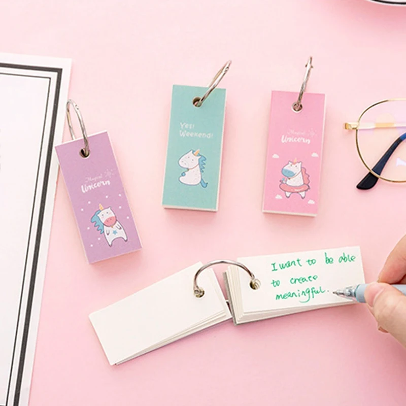 Pink Unicorn Memo Note Binder Ring Easy Flip Flash Cards Study Memo Pads Iron Ring Student Mini Portable Word Book
Pink Unicorn Memo Note Binder Ring Easy Flip Flash Cards Study Memo Pads Iron Ring Student Mini Portable Word Book