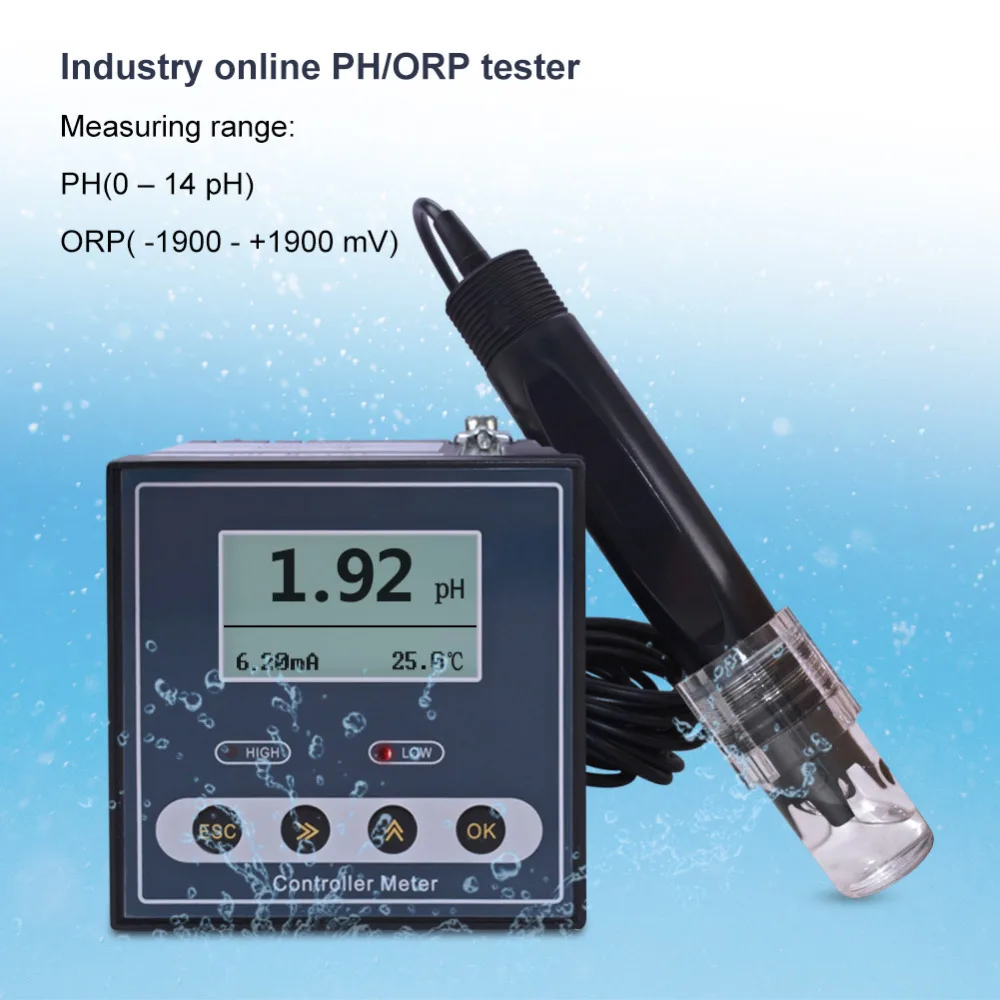 

New Online PH-110 Digital Industrial Ph /ORP Meter Sensor Electrode Ph Probe for Sewage Detection Dosing Control Acid-Base Ratio