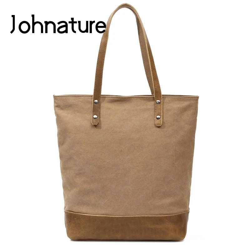 Johnature 2019 New Women Canvas Bag With Crazy Horse Leather Fashion Vintage Solid Large Capacity Simple Lady Shoulder&handbags
Johnature 2019 New Women Canvas Bag With Crazy Horse Leather Fashion Vintage Solid Large Capacity Simple Lady Shoulder&handbags