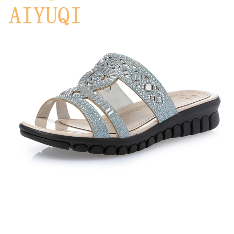 AIYUQI Fashion Crystal Microfiber Leather Slipper ,big Size 41#42#43# women Sexy summer casual flats golden Party Shoes Woman
AIYUQI Fashion Crystal Microfiber Leather Slipper ,big Size 41#42#43# women Sexy summer casual flats golden Party Shoes Woman