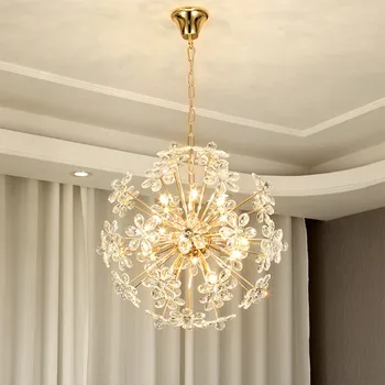 Modern Round Crystal Flowers Chandelier Lamp Living Room Dinning Room Light Luxury Crystal Droplights
Modern Round Crystal Flowers Chandelier Lamp Living Room Dinning Room Light Luxury Crystal Droplights