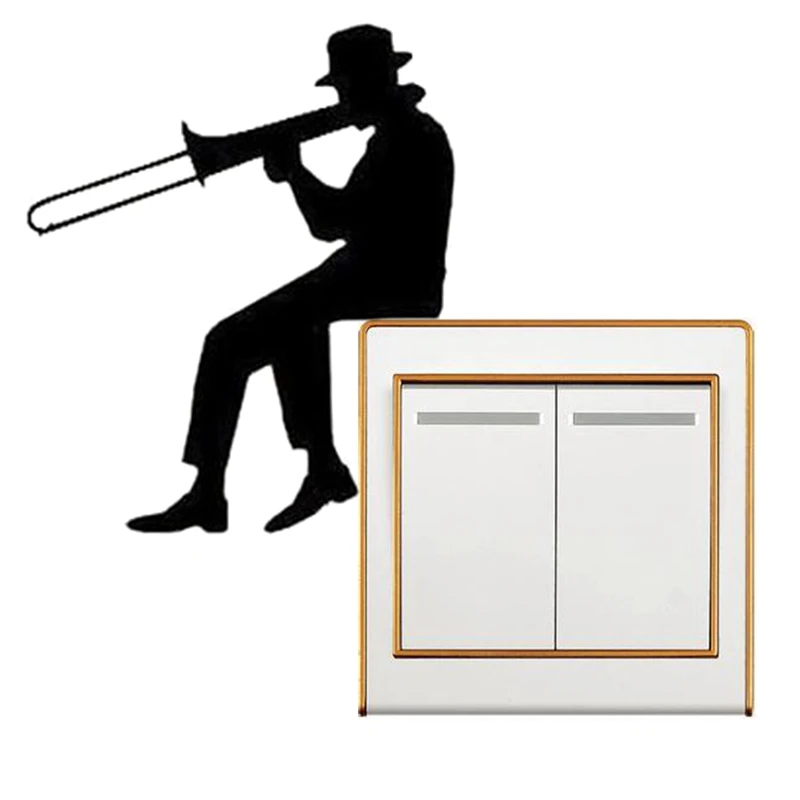 Man Playing Trombone Silhouette Light Switch Sticker Music Vinyl Wall Stickers Home Decor
Man Playing Trombone Silhouette Light Switch Sticker Music Vinyl Wall Stickers Home Decor