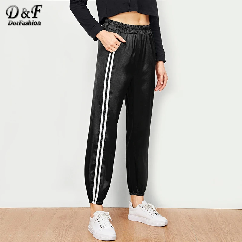 Dotfashion Striped Seam Elastic Waist Pants Women 2019 streetwear Pants Spring Casual Ladies Korean Style Fashion Crop Trousers
Dotfashion Striped Seam Elastic Waist Pants Women 2019 streetwear Pants Spring Casual Ladies Korean Style Fashion Crop Trousers