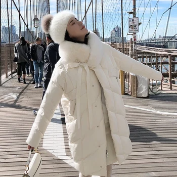 Winter Jacket Women Duck Down Coat 2019 Large Real Natural Fox Fur Collar Long Coat Warm Parkas Outerwear Thick Female Jackets 
Winter Jacket Women Duck Down Coat 2019 Large Real Natural Fox Fur Collar Long Coat Warm Parkas Outerwear Thick Female Jackets