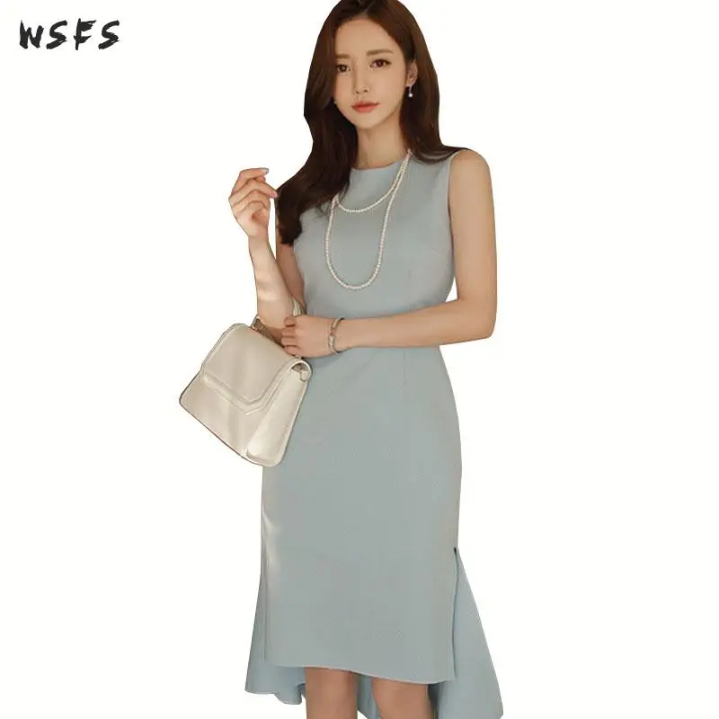 Summer Asymmetrical Dresses Oneck Sleeveless Blue Womens Dress Wrap Elegant Bodycon Office Ladies Sexy Party Midi Wrap Dress
Summer Asymmetrical Dresses Oneck Sleeveless Blue Womens Dress Wrap Elegant Bodycon Office Ladies Sexy Party Midi Wrap Dress