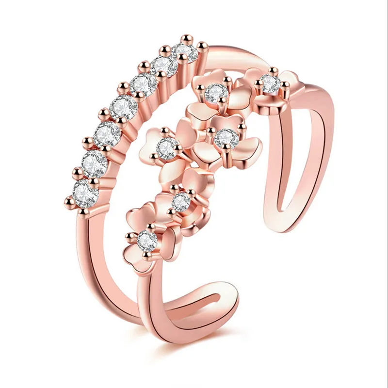 HOT fashion design Clover Flowers Inlaid zircon Open rings sweet Romantic style Woman's Girl's Open rings Free shipping
HOT fashion design Clover Flowers Inlaid zircon Open rings sweet Romantic style Woman's Girl's Open rings Free shipping