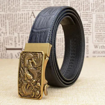 Genuine Leather Automatic Buckle Crocodile Belt Alligator Punk Style Gold Dragon Belt Cowboy Jeans Quality Guarantee ZLB340B
Genuine Leather Automatic Buckle Crocodile Belt Alligator Punk Style Gold Dragon Belt Cowboy Jeans Quality Guarantee ZLB340B