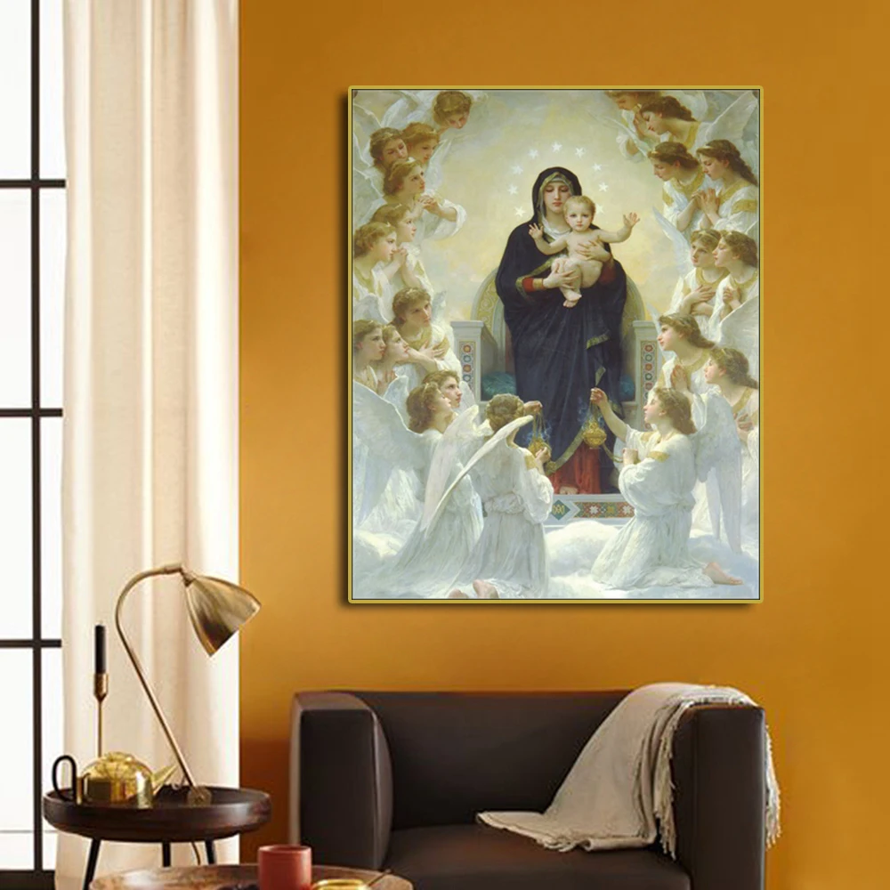 Regina Angelorum Famous Canvas Painting Calligraphy By Bouguereau Home Christian Decor Canvas Wall Art Picture for Living Room
Regina Angelorum Famous Canvas Painting Calligraphy By Bouguereau Home Christian Decor Canvas Wall Art Picture for Living Room